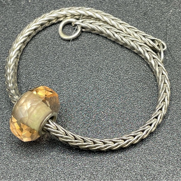 Artisan Engraved Faceted Hydroquartz Bead with Sterling Core - Fits Trollbeads - Picture 3 of 3